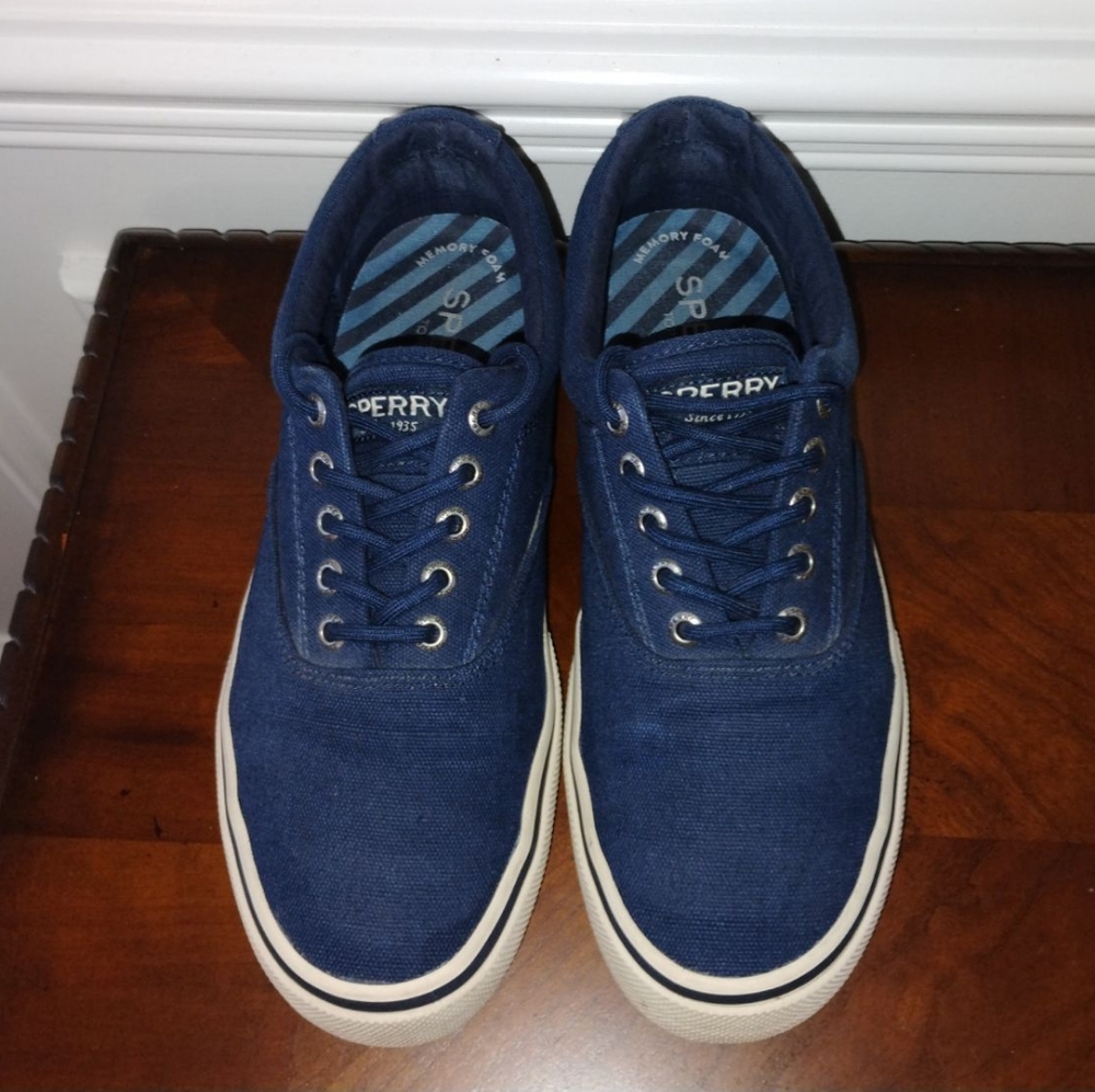 Sperry Men's Canvas Blue, Sz-7.5 Only Worn Once - image 6